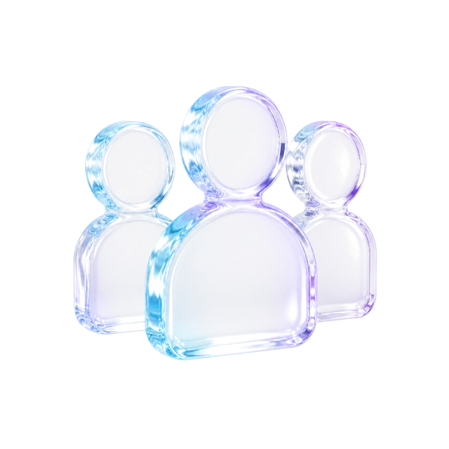 Стеклянная 3D-иконка клиентов