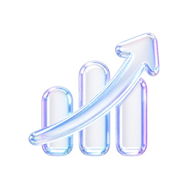 Стеклянная 3D-иконка роста